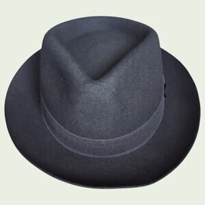 Biltmore 1917 Black Wool Fedora Hat XXL 100% Wool Dress Hat Made in Canada EUC